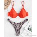 ZAFUL Women's Leopard Underwire Bikini Set Spaghetti Straps Push-Up Two Piece Swimsuit Bright Orange B07PP7K6N7